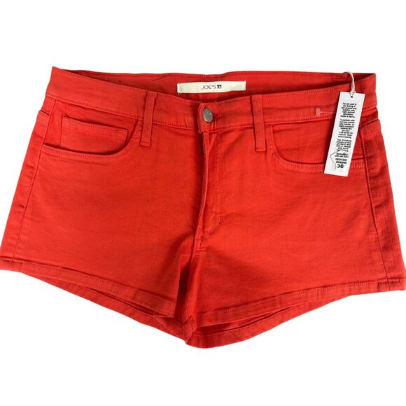 Joe's Pants - Joes Womens Grenadine Red Denim Shorts Size 30 NWT Cotton 5-Pocket Design